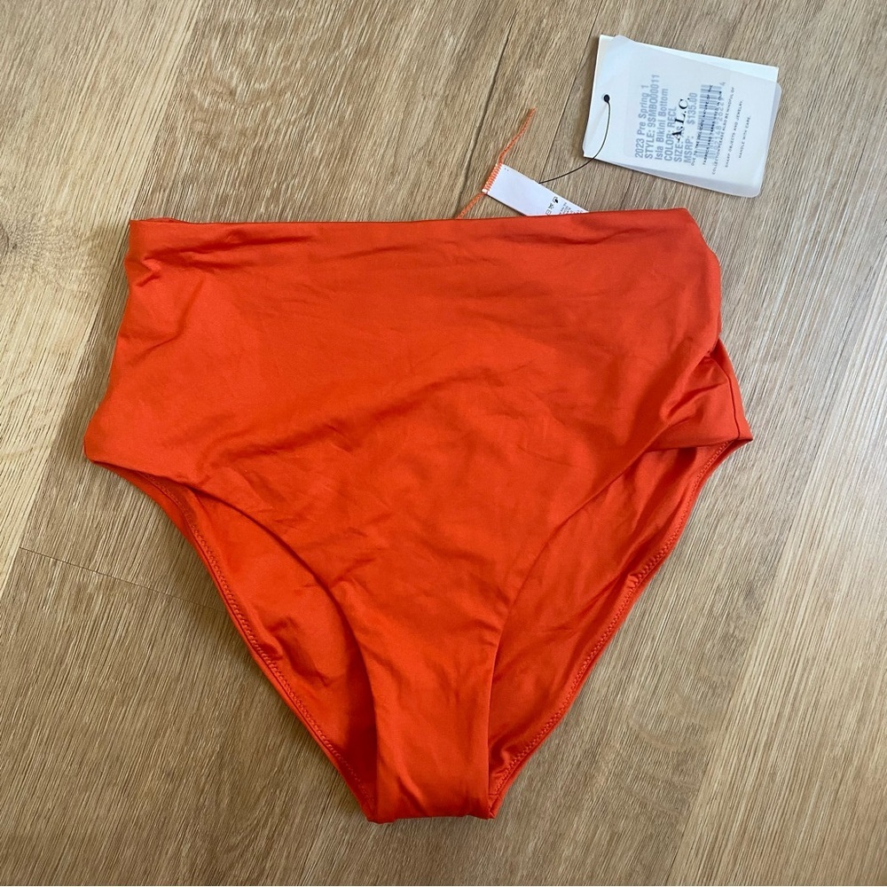 A.L.C. High Waist Isla Bikini Bottom in Orange